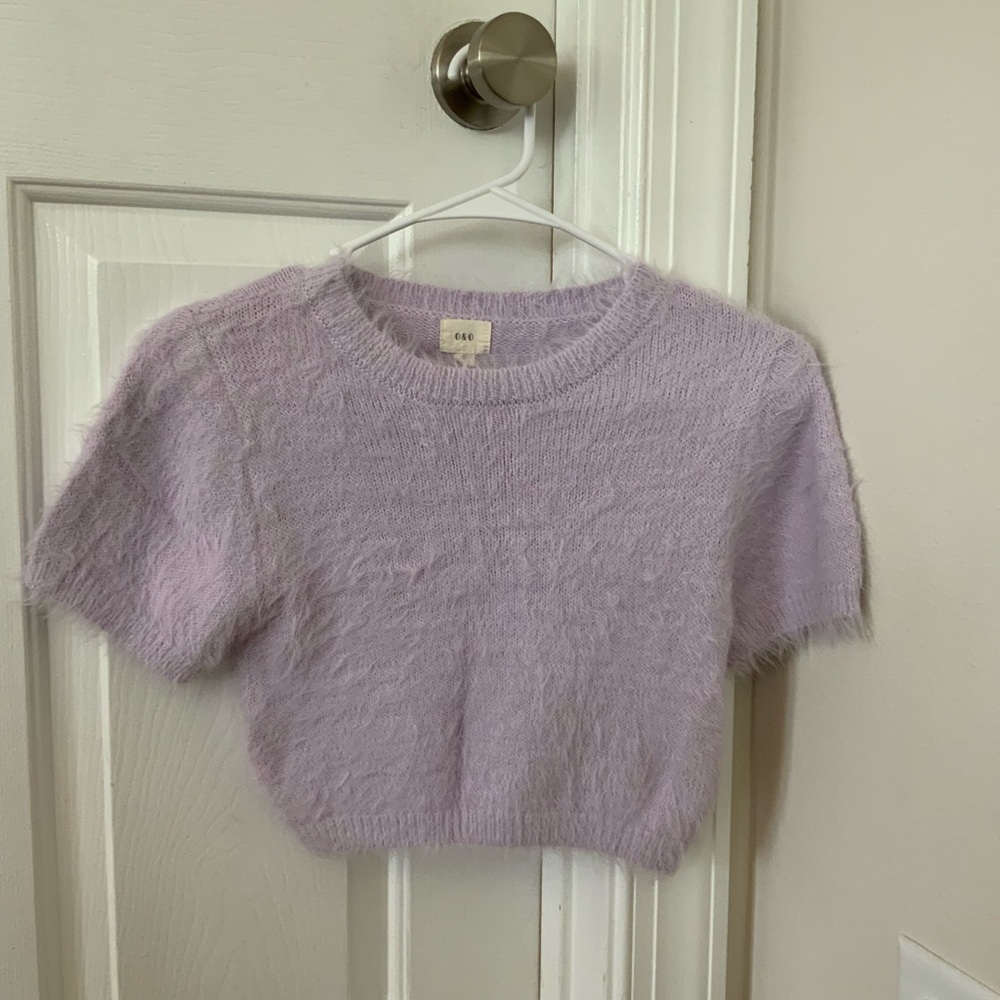 O & O Purple Fur Crop Top (Size:S)